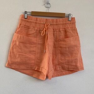 Athleta Linen‎ Shorts Size 8 Peach Orange